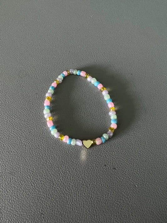 Pastel Rainbow Heart Bracelet