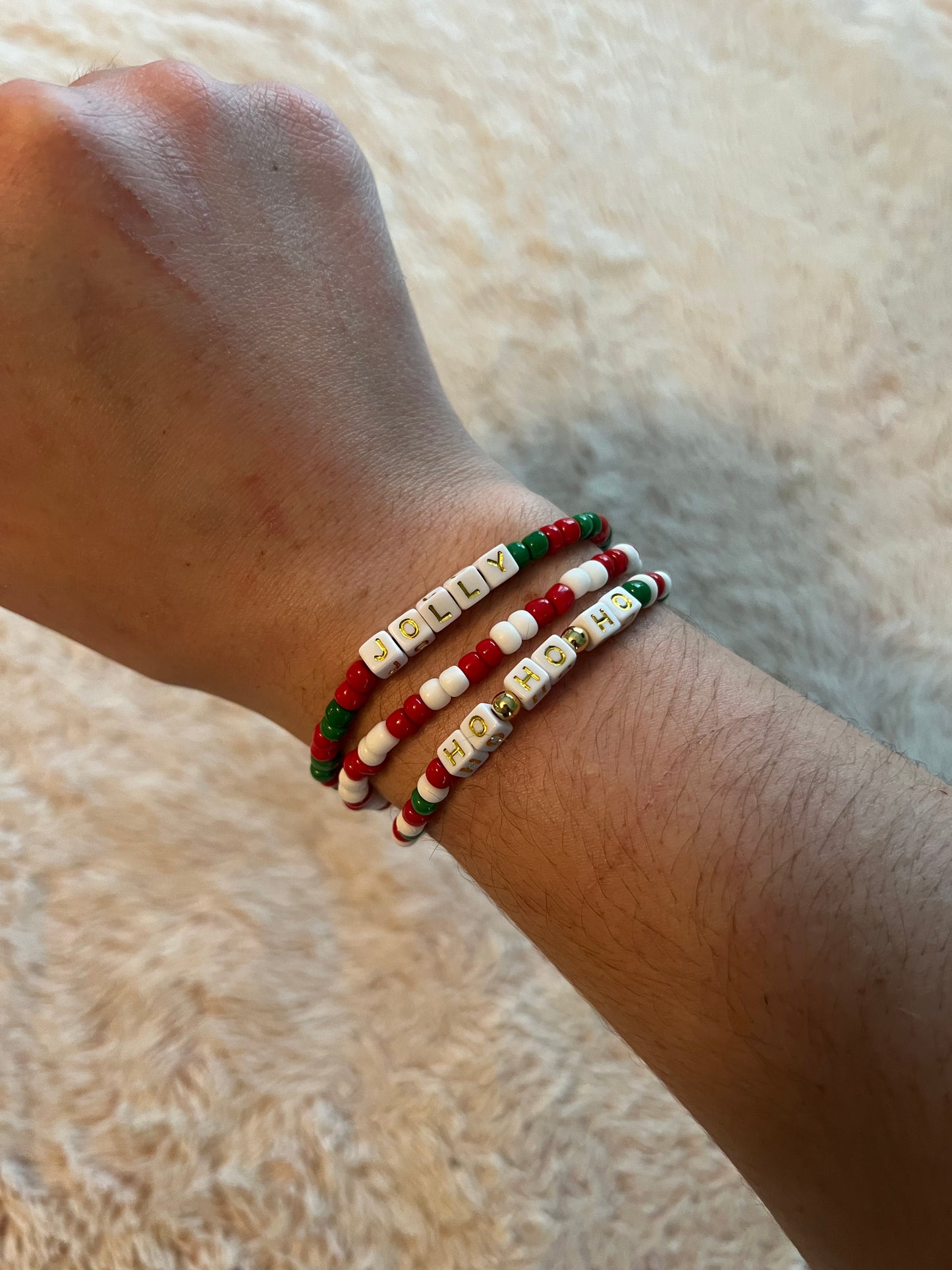 Christmas Jolly Ho Ho Ho 3 Bracelet set