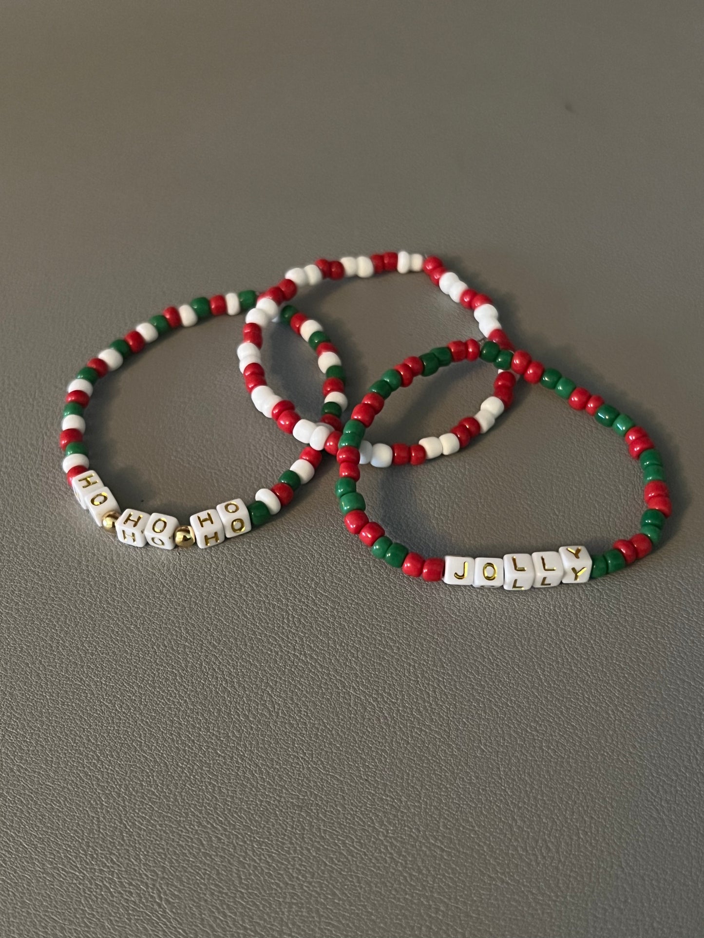 Christmas Jolly Ho Ho Ho 3 Bracelet set