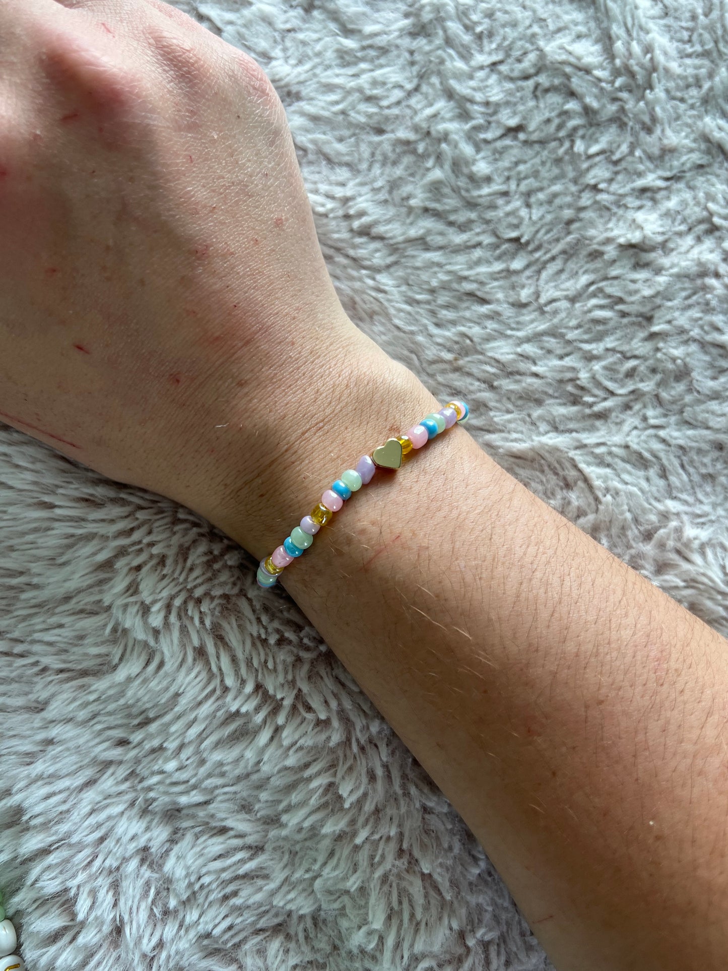 Pastel Rainbow Heart Bracelet