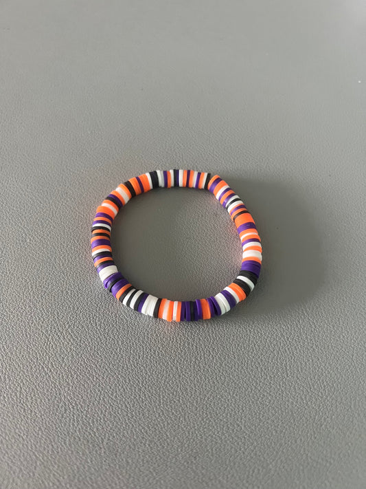 Clemson/Halloween themed Bracelet