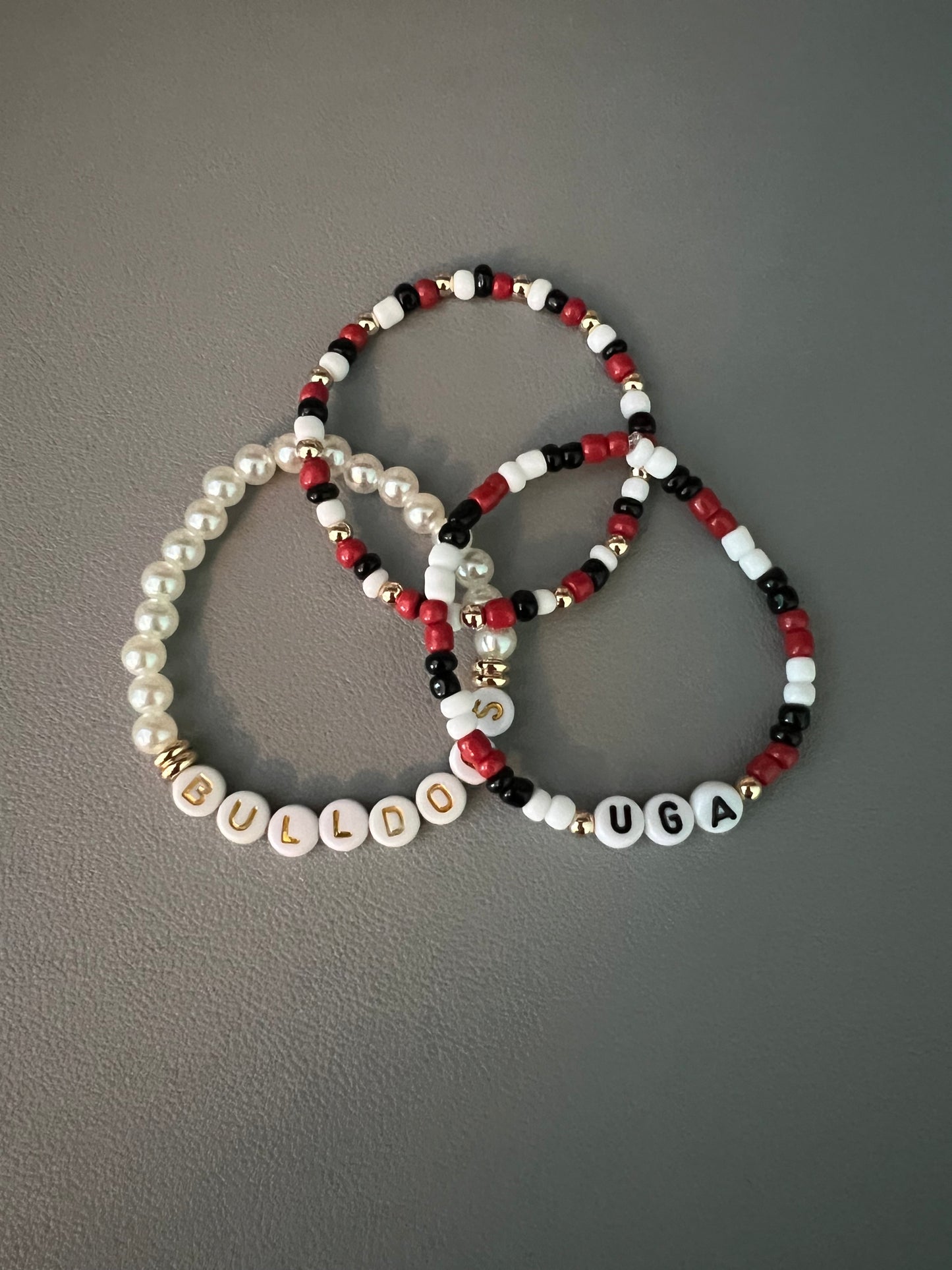 UGA Bulldogs 3 Bracelet Set