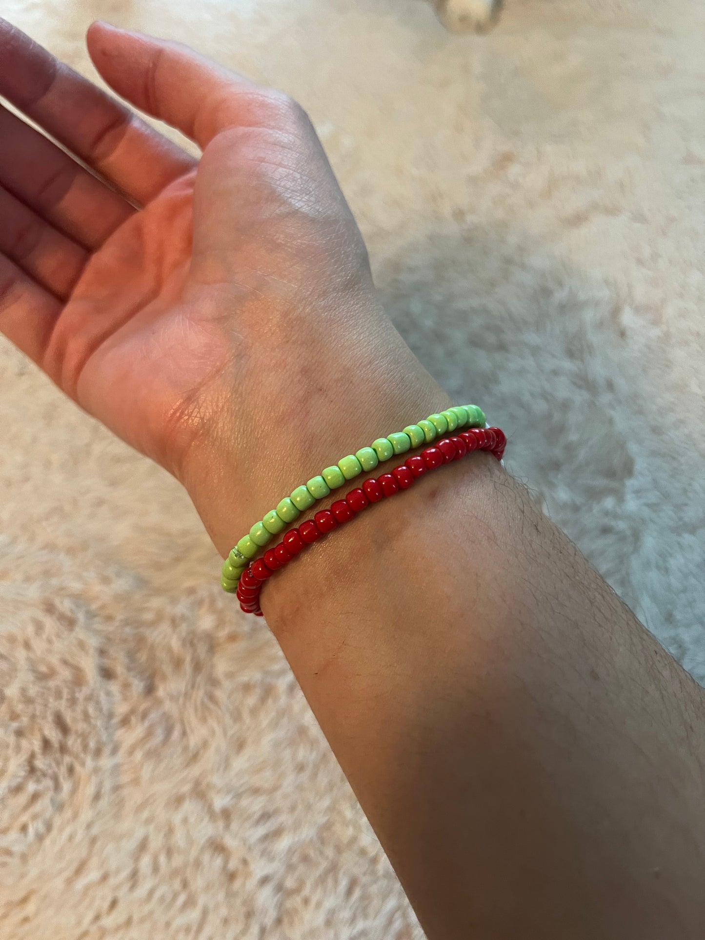 Grinchy and red heart 2 Bracelet set